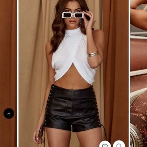 12th Tribe faux leather shorts